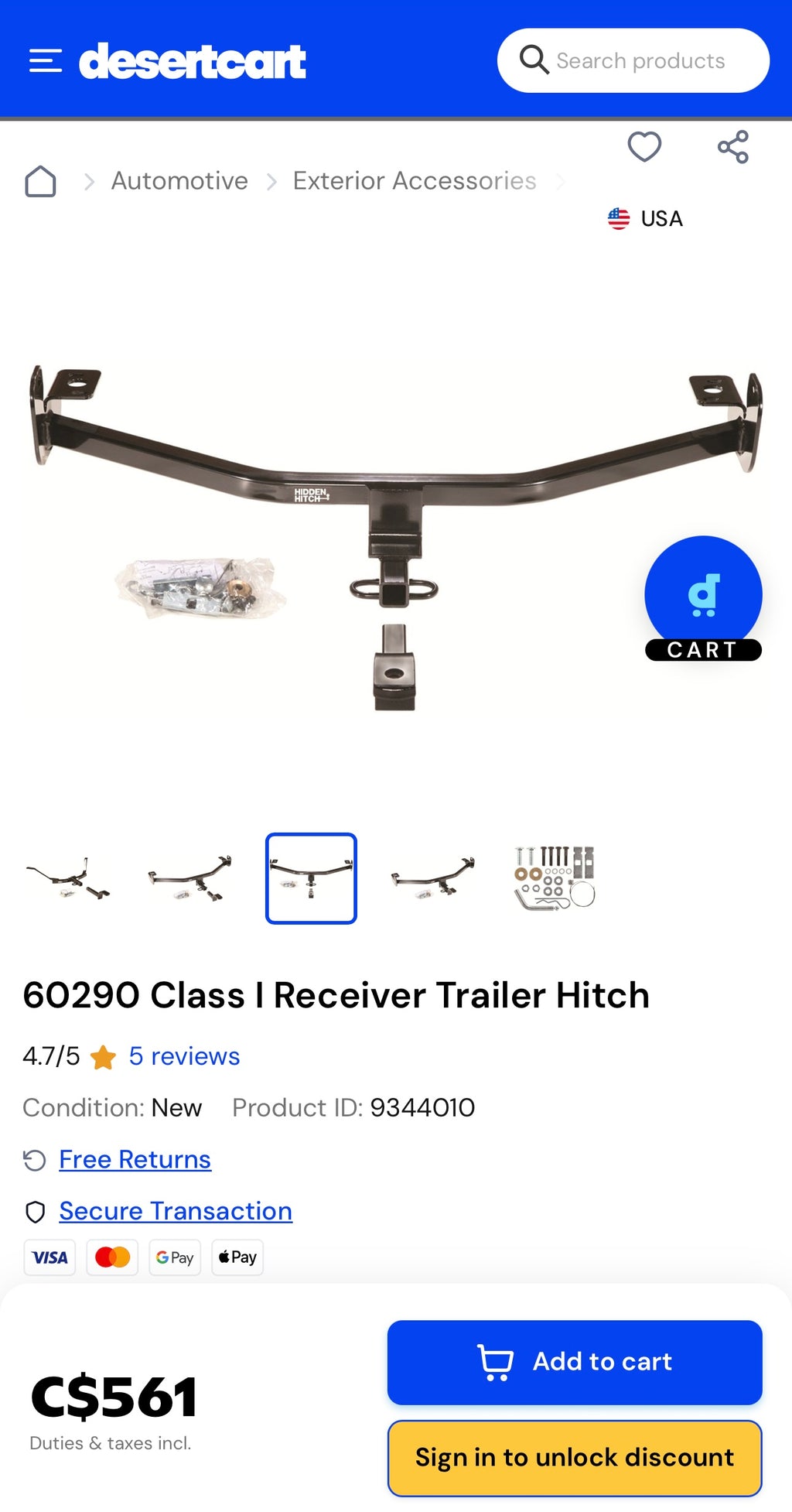 Hitch - Attache Remorque 1" 1/4
